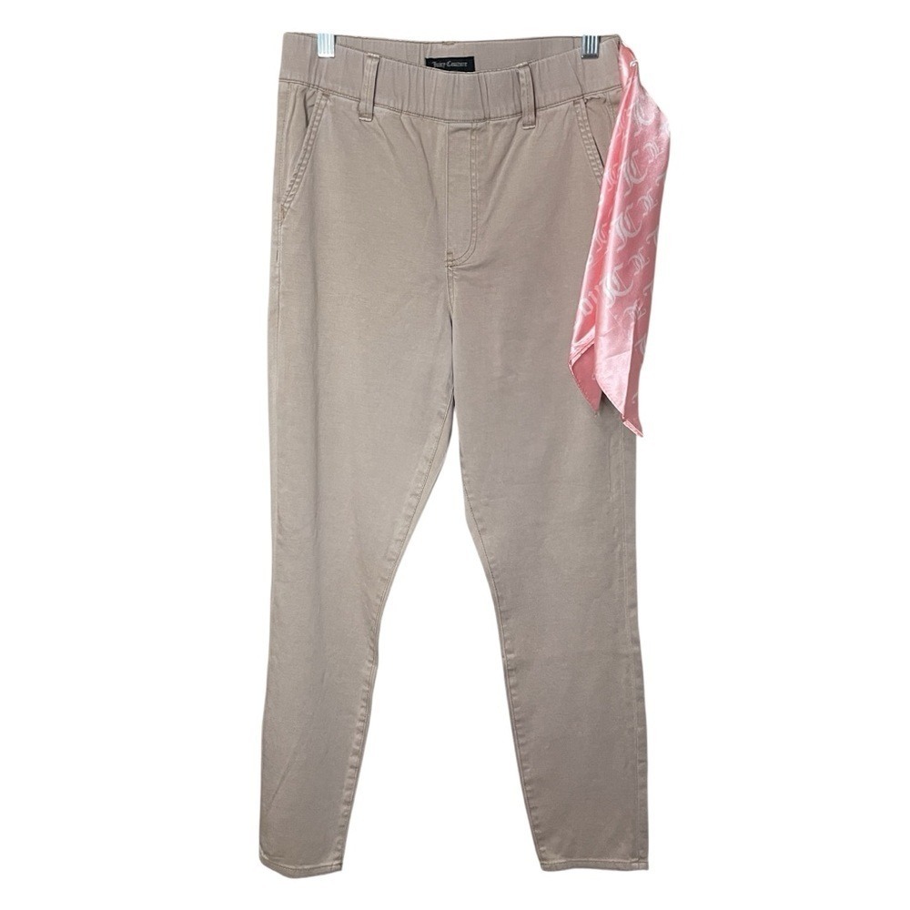 JUICY COUTURE Pull-On Slim Fit Ankle Length Chinos FREE Logo Scarf NWOT, Sz 28